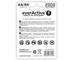 Įkraunamos Baterijos - EverActive Ni-MH R6 AA 2000 mAh Sidabrinės - 2 vnt.