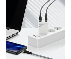 Įkroviklis - everActive 45W 2xUSB-C GaN Greitas Įkroviklis, Balta
