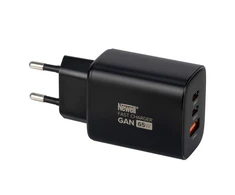 Įkroviklis - Newell GaN 65 W Įkroviklis Su 2 USB-C Prievadais Ir 1 USB-A Prievadu - Juodas