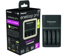 Įkroviklis - Panasonic ENELOOP Pro K-KJ55HCD40E, 4xAA, apie 2 valandų įkrovimo laikas, Juodas