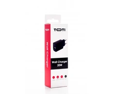 SEEK TOTI 20W Type-C + USB A Wall Fast Charger, Juodas