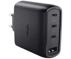 Įkroviklis - Trust Maxo 65W Universalus AC greitas įkroviklis 3x USB-C 1x USB-A Juodas