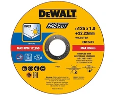 Įrankių Priedas - DeWALT DT20540-QZ 12.5cm Šlifavimo Diskas 1mm Storis Aliuminio Oksido Metalas/Plienas Spalva
