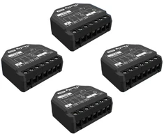 Išmaniųjų Namų Valdiklis - Shelly 2PM Gen3, 4 Vnt. Rinkinys, Wi‑Fi / Bluetooth, Juodas