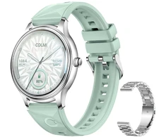 Išmanusis laikrodis COLMI L28 Smart Watch (Sidabrinis-žalias + sidabrinis steel strap)