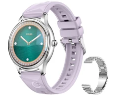Išmanusis laikrodis COLMI L28 Smart Watch (Sidabrinis-violetinė + sidabrinis steel strap)