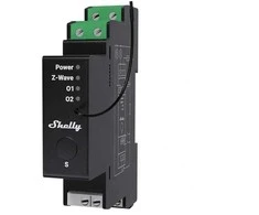 Išmanusis relė - Shelly Wave Pro 2PM LR Z-Wave DIN bėgio valdiklis 16A 240V