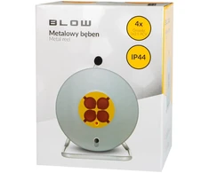 Blow PR-61 maitinimo ilgintuvas 4 lizdai su įžeminimu 50m metalinis būgnas 3x2.5mm