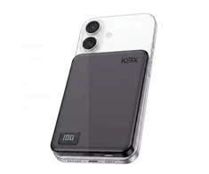 Išorinė baterija - KSIX MagSlim 5 000 mAh USB-C PD 20 W Juoda