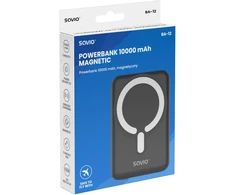 Savio POWERBANK BA-12 10000 mAh, juodas, magnetic