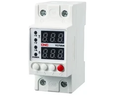 Įtampos Apsaugos Relė - CNC Apsauga Nuo Viršįtampio Ir Žemės Įtampos, 63 A, 230 V AC, Balta