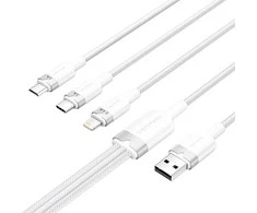 USB 2.0 A iki 3in1 3A laidas Vention CTPWG 1.5M (balta)