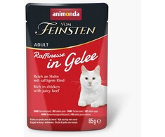 ANIMONDA Vom Feinsten Adult Raffinesse želė, turtinga vištiena su jautiena - šlapias maistas katėms - 85g