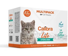 Kačių Maistas - CALIBRA Cat Life Sterilised Drėgnas Maistas 12x85g