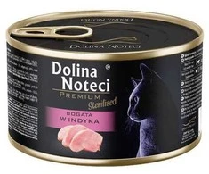 DOLINA NOTECI Premium sterilizuotas šlapias kačių ėdalas, praturtintas kalakutiena, 185 g