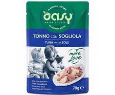 Kačių maistas - Oasy More Love Tuna with Sole šlapias maistas 70g