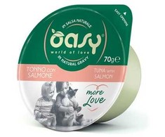 Kačių maistas - Oasy More Love Tuna with lašiša šlapias kačių maistas 70g