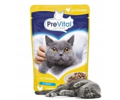 Kačių Maistas - PREVITAL Vištiena želė drėgnas kačių maistas 100g