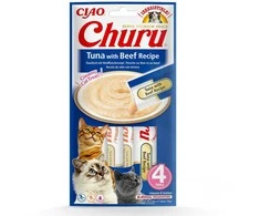 Kačių Skanėstai - Inaba Churu Tunas Su Jautiena, 4x14 g