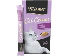 CREAM MIAMOR Cat Kreminis Malt &amp; Cheese - skanėstai katėms - 6x15g