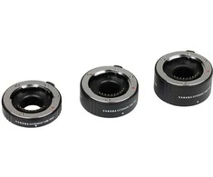 Kameros priedai - Caruba Extension Tube Set Pentax Q 10mm 16mm 21mm Chrome