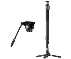 Kameros stovas - YC Onion PINETA Monopod 8kg 145cm Fluid Head Juodas