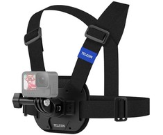 Kameros tvirtinimas - Telesin S2-CGP-02-OL krūtinės tvirtinimas GoPro, reguliuojamos juostos, juoda