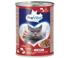 PREVITAL Cat Food su jautiena ir kepenėlėmis padaže - šlapias kačių maistas - 415 g