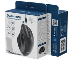 Gembird MUSW2-6B-02 Dual-mode belaidė pelė (2.4G + BT), 2400 DPI, 6-button, juodas