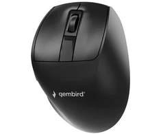 Gembird MUSW3-9B-01 Triple-mode wireless ergonomic pelė (2.4G + BT + USB), 2400 DPI, 9-button, juodas