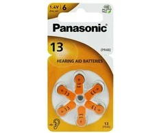 Klausos aparato baterijos Panasonic PR13 (PR48), cinko-oro, 1,45 V, 6 vnt.