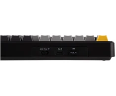 Klaviatūra - AULA F108 Mechaninė, RGB Apšvietimas, USB Type-C, 4000 mAh Baterija, Pilka/Oranžinė/Gili Pilka