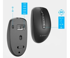 Klaviatūra Gembird KBS-WPS-02 Dual-mode slim wireless desktop set, 2.4G+BT, US išdėstymas