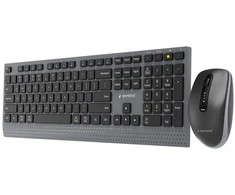 Klaviatūra Gembird KBS-WPS-02 Dual-mode slim wireless desktop set, 2.4G+BT, US išdėstymas