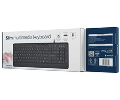 Gembird KB-MCH-05 Slim su laidu multimedia klaviatūra, juodas, US išdėstymas