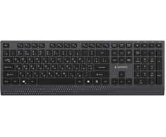 Gembird KB-MCH-06-CYRL Slim su laidu multimedia klaviatūra with Type-C adapter, Cyrillic išdėstymas, juodas