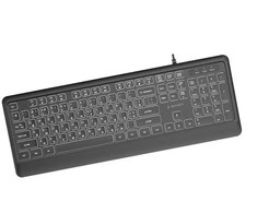 Gembird KB-UML-04-CYRL Slim su laidu backlight klaviatūra, juodas, Cyrillic išdėstymas