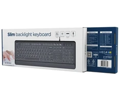 Gembird KB-UML-04 Slim su laidu backlight klaviatūra, juodas, US išdėstymas