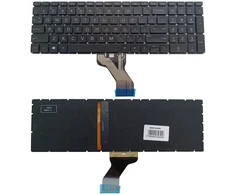 Klaviatūra - HP Pavilion 15-CX, 15-DS Apšviesta JAV išdėstymas Juoda