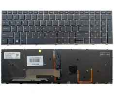 Klaviatūra - HP ZBook 15 G5, G6, 17 G5, G6 Apšviesta su Trackpoint Sidabrinė
