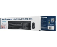 Klaviatūra Gembird KBS-WMS-01 Silent key Pro Business wireless desktop set, juodas, US išdėstymas