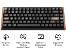 Klaviatūra - Keychron K2 HE SE Belaidė Mechaninė RGB Klaviatūra, Anglies Juoda