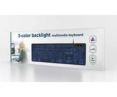 GEMBIRD 3-color backlight multimedia klaviatūra juodas US išdėstymas