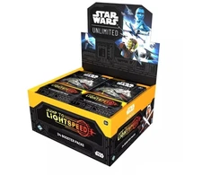 Kolekcinio kortų žaidimo stiprinamųjų kortelių pakelių rinkinys - Fantasy Flight Games Star Wars Unlimited Jump To Lightspeed 24 pakelių dėžutė