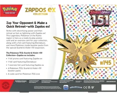 Kolekcinis kortų žaidimas - Pokémon Scarlet &amp; Violet—151 Zapdos ex Box Set