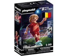 Kolekcionuojama figūrėlė - Playmobil 71128 Belgijos futbolininkas su futbolo kamuoliu Raudona/Geltona