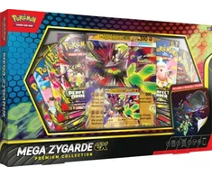 Kolekcionuojamos kortelės - Pokémon TCG Mega Zygarde ex Premium Kolekcija Su 4 Booster Paketais, Kolekcionieriaus Ženklelis, Žalias