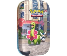 Kolekcionuojamos Kortelės - Pokémon TCG Lumiose City Mini Tin Meganium Su 2 Booster Pakeliais, Lipduko Lapu, Kodo Kortele