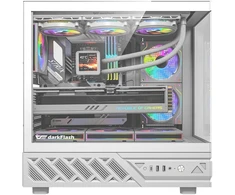 Kompiuterio korpusas - darkFlash DS950V Midi Tower ATX, 6 ventiliatoriai, 6 colių ekranas, balta