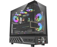 Kompiuterio korpusas - darkFlash DS950V Midi Tower ATX/ITX, 6 ventiliatoriai, IPS ekranas, juoda
